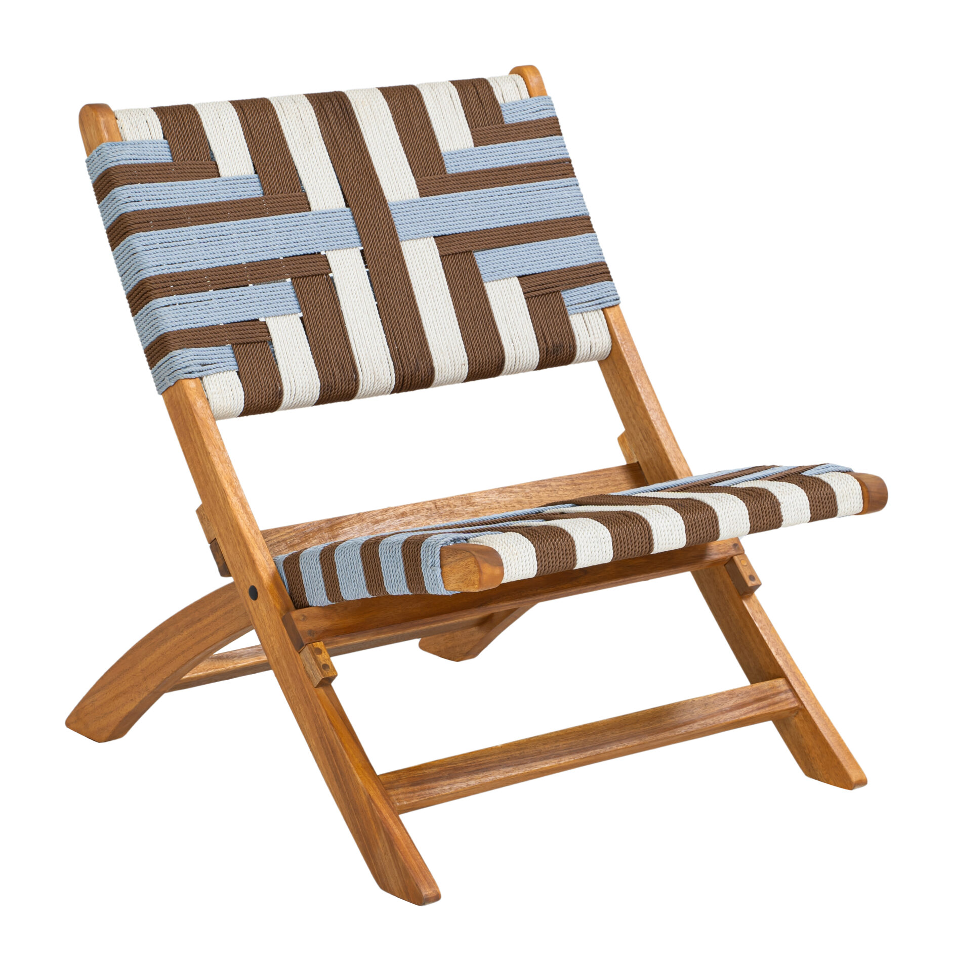 Multicolor Acacia Wood Lounge Chair with Synthetic Rattan Weave 1 Multicolor Acacia Wood Lounge Chair with Synthetic Rattan Weave