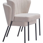 Stackable Mid-Century Modern Dining Chair with Tufted Upholstery (Set of 2) 19 Stackable Mid-Century Modern Dining Chair with Tufted Upholstery (Set of 2)