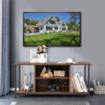Industrial Rustic TV Stand with Adjustable Shelf and Cable Holes 14 Industrial Rustic TV Stand with Adjustable Shelf and Cable Holes