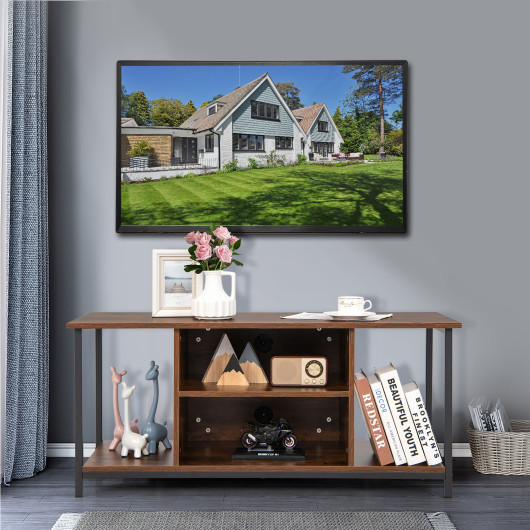 Industrial Rustic TV Stand with Adjustable Shelf and Cable Holes 7 Industrial Rustic TV Stand with Adjustable Shelf and Cable Holes - Image 7