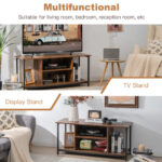 Industrial Rustic TV Stand with Adjustable Shelf and Cable Holes 9 Industrial Rustic TV Stand with Adjustable Shelf and Cable Holes
