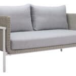 Gray Outdoor Loveseat with Weather Resistant Frame and Cushions