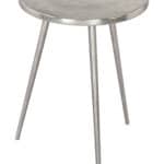 Boho-Chic Cast Aluminum End Table with Round Top and Rubber Feet 11 Boho-Chic Cast Aluminum End Table with Round Top and Rubber Feet