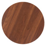 Walnut and Black Round Side Table with Steel Base