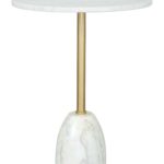 White and Gold Marble Top Modern Glam Side Table 11 White and Gold Marble Top Modern Glam Side Table