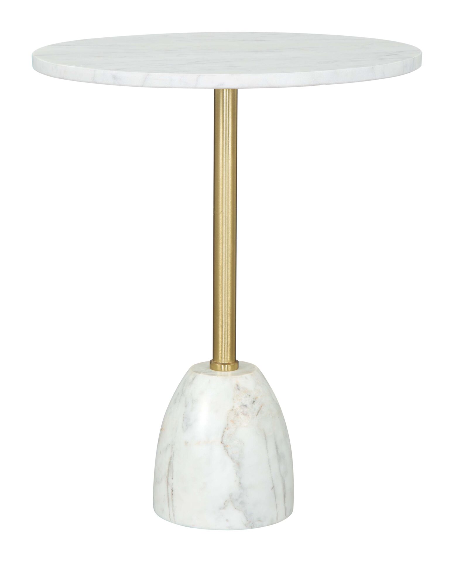 White and Gold Marble Top Modern Glam Side Table 3 White and Gold Marble Top Modern Glam Side Table - Image 3