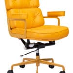 Mid-Century Modern Yellow Office Chair with Adjustable Tilt and Swivel
