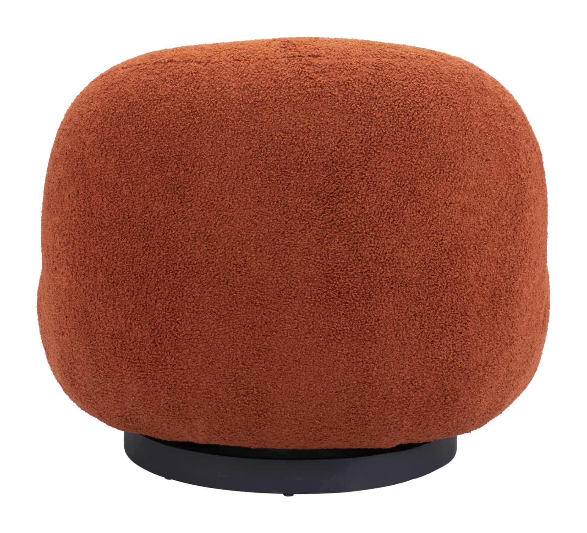 Burnt Orange Shearling Accent Chair with Modern Powder-Coated Legs 7 Burnt Orange Shearling Accent Chair with Modern Powder-Coated Legs - Image 7
