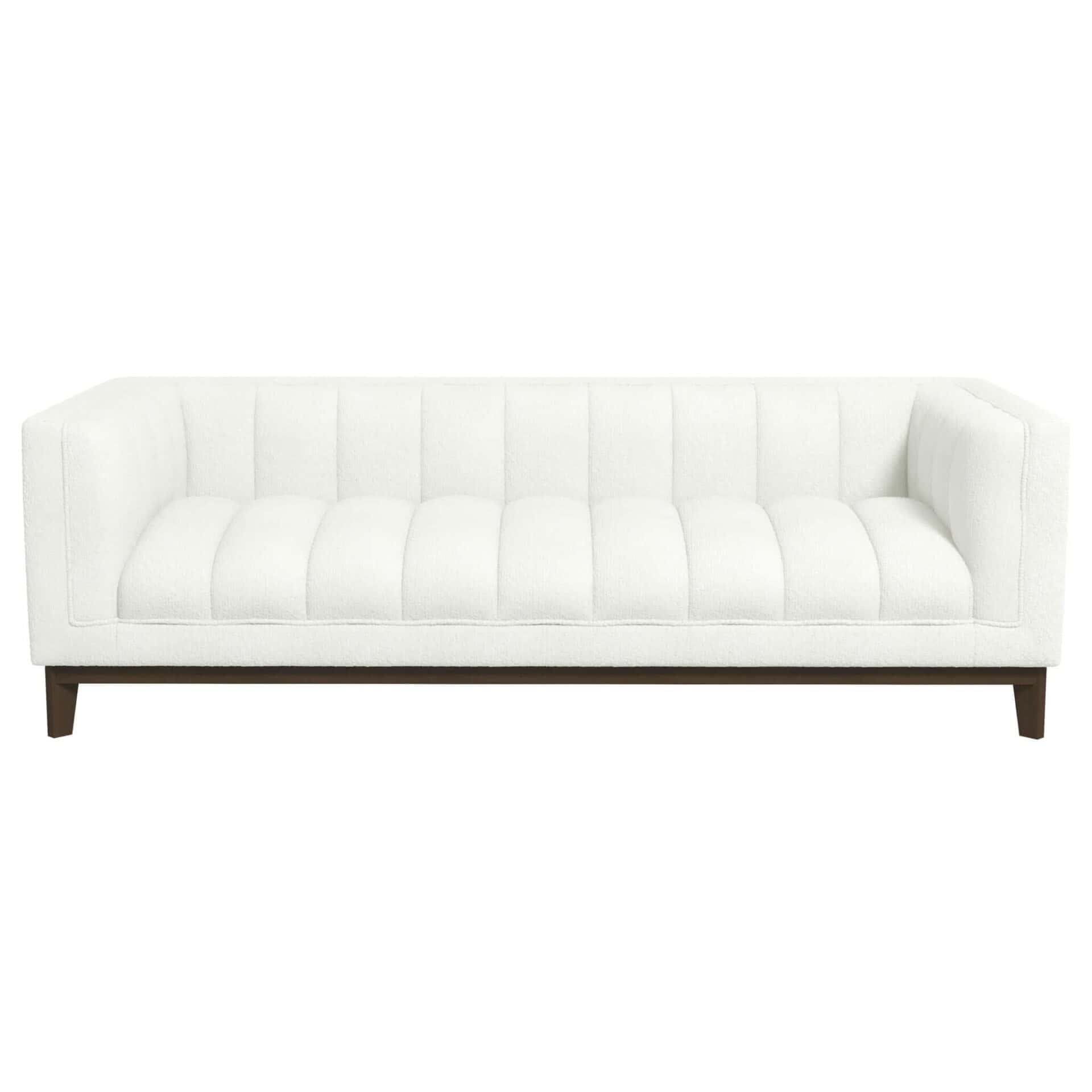 White Boucle Mid Century Modern Sofa for Living Rooms 7 White Boucle Mid Century Modern Sofa for Living Rooms - Image 7