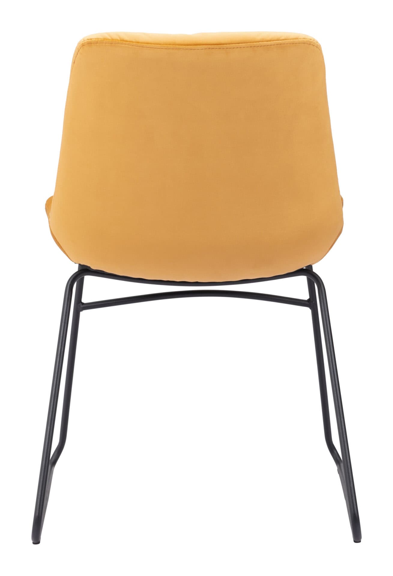 Yellow Velvet Dining Chair with Steel Frame (Set of 2) 6 Yellow Velvet Dining Chair with Steel Frame (Set of 2) - Image 6