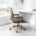 Espresso Faux Leather Office Chair with Adjustable Height and Tilt