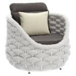 Gray Aluminum Frame Accent Chair with Washable Outdoor Fabric