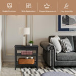 Space-Saving End Table with Drawer and 2 Open Shelves