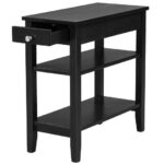 Space-Saving End Table with Drawer and 2 Open Shelves