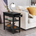 Space-Saving End Table with Drawer and 2 Open Shelves