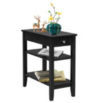 Space-Saving End Table with Drawer and 2 Open Shelves