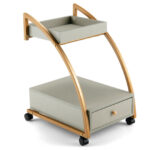 Gray 2-Tier Rolling End Table with Tray and Drawer 8 Gray 2-Tier Rolling End Table with Tray and Drawer