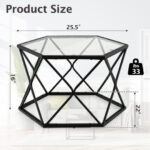 Modern Geometric Glass Coffee Table with Black Metal Base 11 Modern Geometric Glass Coffee Table with Black Metal Base