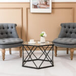 Modern Geometric Glass Coffee Table with Black Metal Base 9 Modern Geometric Glass Coffee Table with Black Metal Base