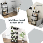 4-Tier Ladder Shelf with Stable Frame and Anti-Tip Protection
