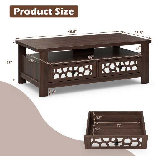 Modern Coffee Table with Storage Drawers and Open Shelf 5 Modern Coffee Table with Storage Drawers and Open Shelf - Image 5