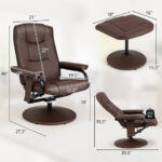 Swivel Massage Recliner Chair with Adjustable Backrest and Ottoman