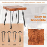 Rustic Reclaimed Teak Wood End Table with Metal Legs 14 Rustic Reclaimed Teak Wood End Table with Metal Legs
