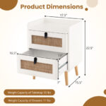 Modern White End Table with 2 Rattan Drawers 12 Modern White End Table with 2 Rattan Drawers