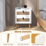 Modern White End Table with 2 Rattan Drawers 14 Modern White End Table with 2 Rattan Drawers