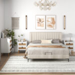 Modern White End Table with 2 Rattan Drawers 9 Modern White End Table with 2 Rattan Drawers