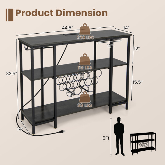 Industrial Wine Rack Cabinet with Shelves and Built-in Charging Station 5 Industrial Wine Rack Cabinet with Shelves and Built-in Charging Station - Image 5