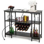 Industrial Wine Rack Cabinet with Shelves and Built-in Charging Station 18 Industrial Wine Rack Cabinet with Shelves and Built-in Charging Station