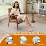 Mid Century Modern Leather Accent Chair with Wooden Frame 13 Mid Century Modern Leather Accent Chair with Wooden Frame