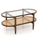 2-Tier Coffee Table with Glass Top and Acacia Wood Frame 17 2-Tier Coffee Table with Glass Top and Acacia Wood Frame