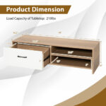 Modern TV Stand with Drawer and Shelves for 55-Inch TVs