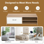 Modern TV Stand with Drawer and Shelves for 55-Inch TVs