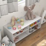 White 4-Cube TV Stand with Adjustable Shelves for 45-Inch TVs