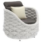 Gray Aluminum Frame Accent Chair with Washable Outdoor Fabric