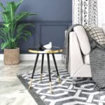 Gold & Black Round Side Table with Mirror Top 9 Gold & Black Round Side Table with Mirror Top