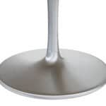 Round Gray Marble Dining Table with Steel Base (Seats 8)