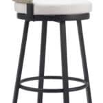 White Wave Outdoor Barstool with Aluminum Frame and Olefin Cushion