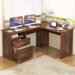 Corner-Fit L-Shaped Desk with Drawers and Cable Management 16 Corner-Fit L-Shaped Desk with Drawers and Cable Management