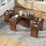 Corner-Fit L-Shaped Desk with Drawers and Cable Management 20 Corner-Fit L-Shaped Desk with Drawers and Cable Management