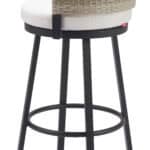 White Wave Outdoor Barstool with Aluminum Frame and Olefin Cushion