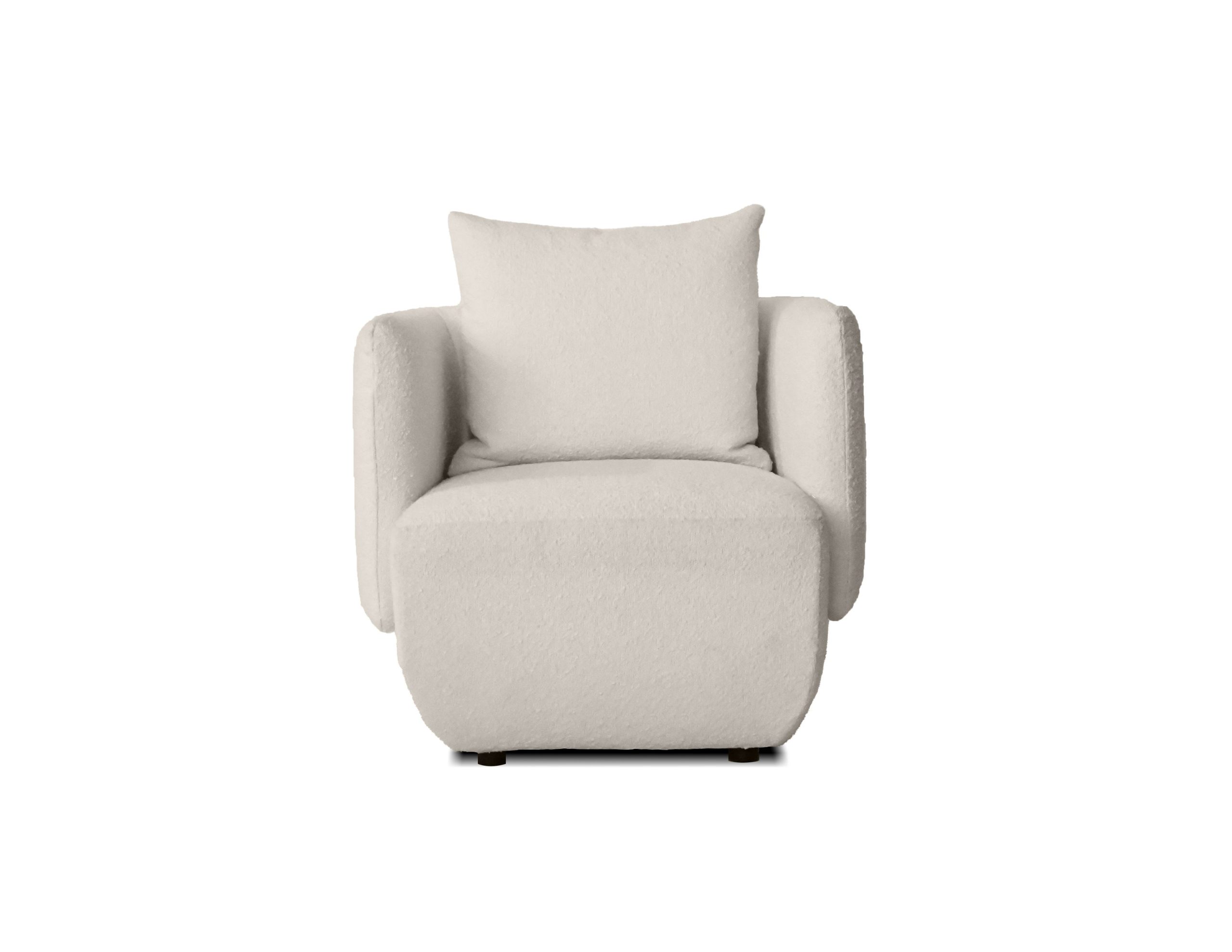 probe cream boucle fabric modern lounge chair