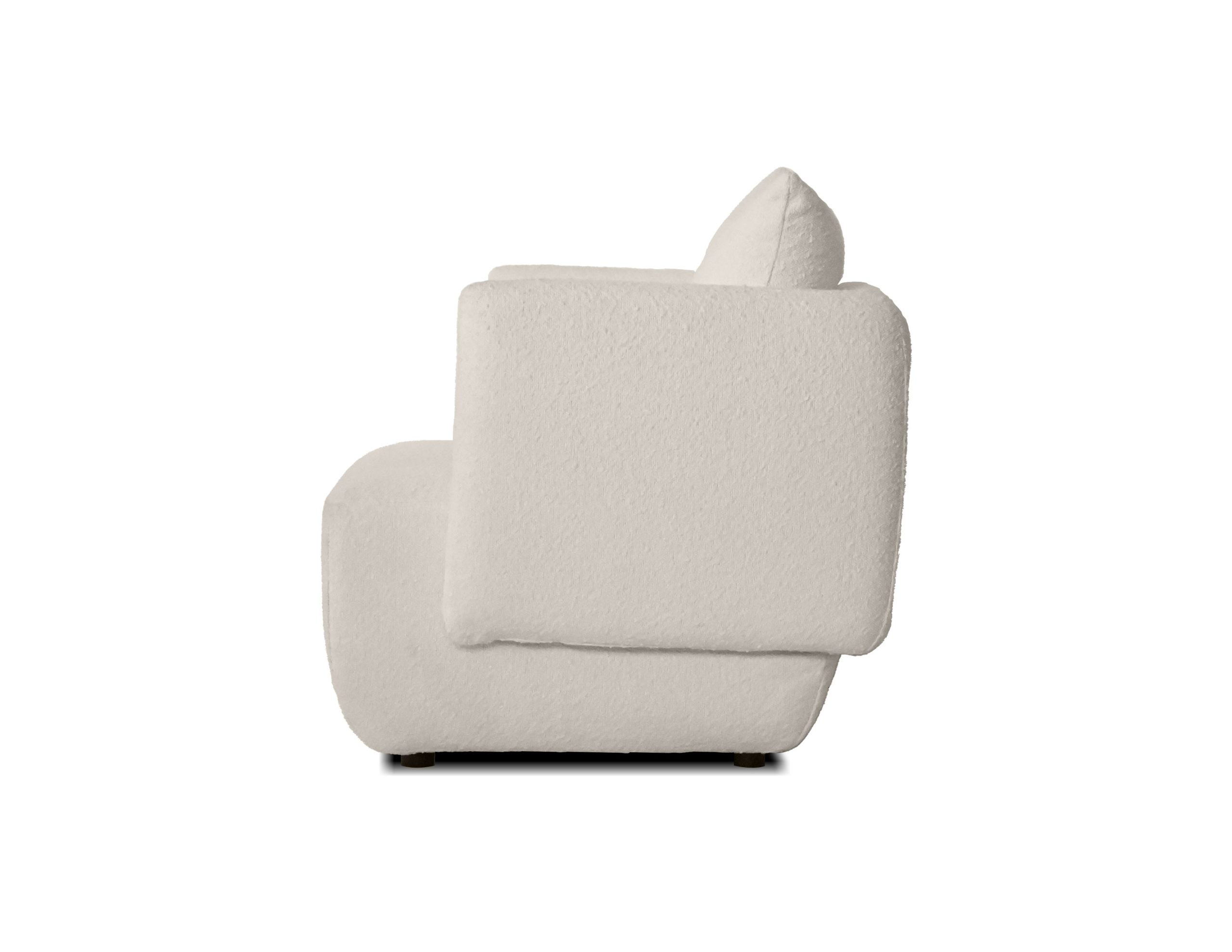 probe cream boucle fabric modern lounge chair