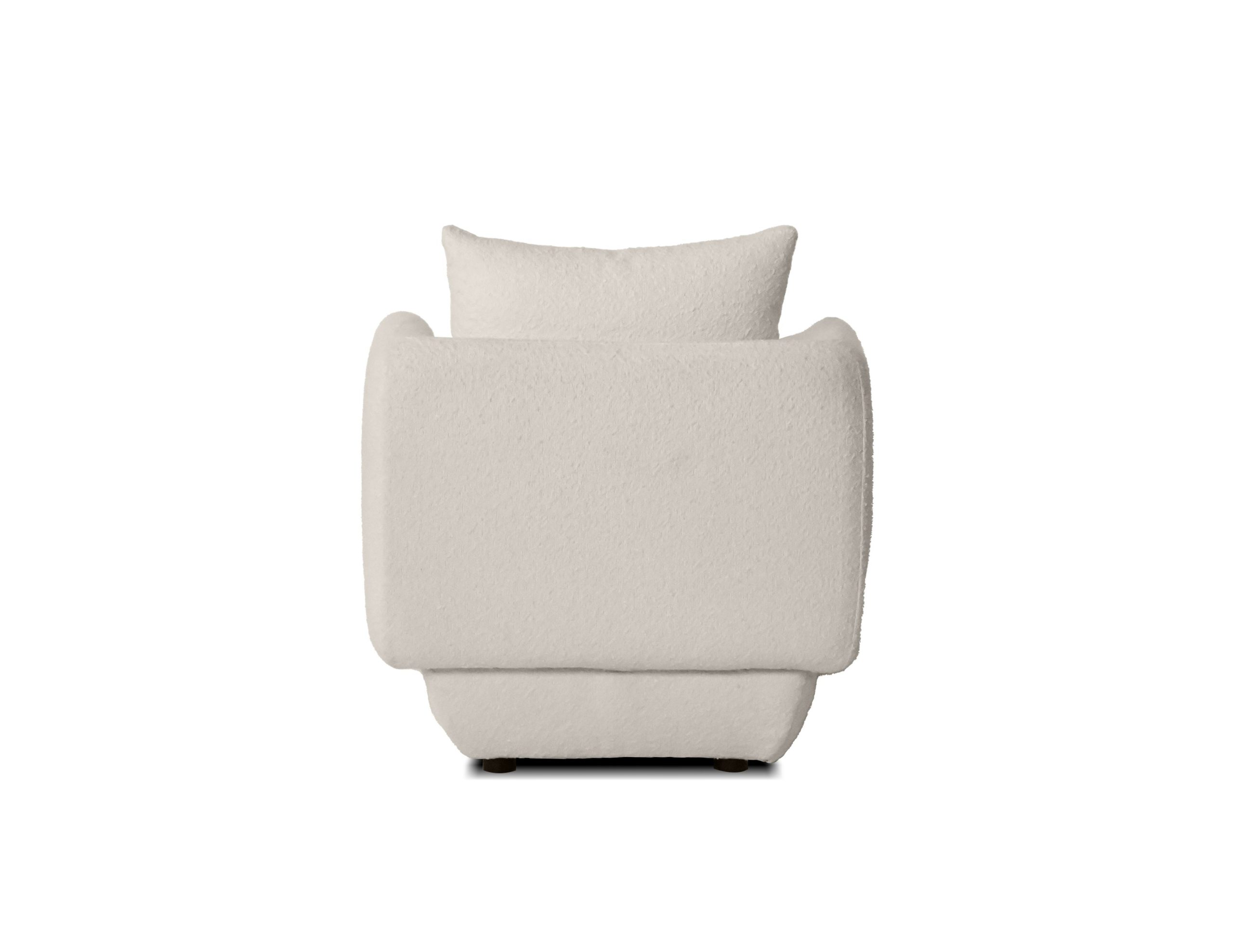 probe cream boucle fabric modern lounge chair