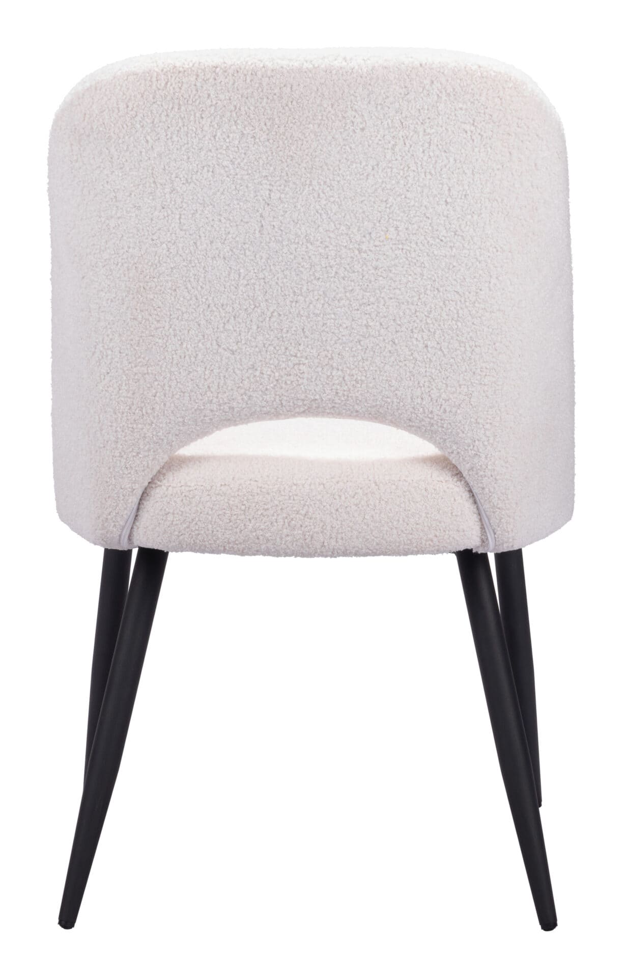 Ivory Shearling Style Dining Chairs with Steel Legs (Set of 2) 7 Ivory Shearling Style Dining Chairs with Steel Legs (Set of 2) - Image 7