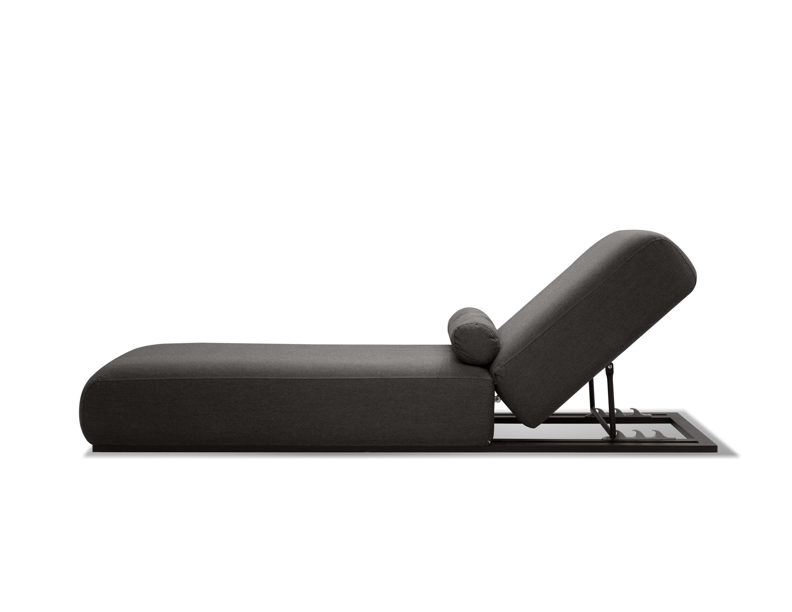 bondi charcoal sunbrella fabric black aluminum outdoor lounger chair