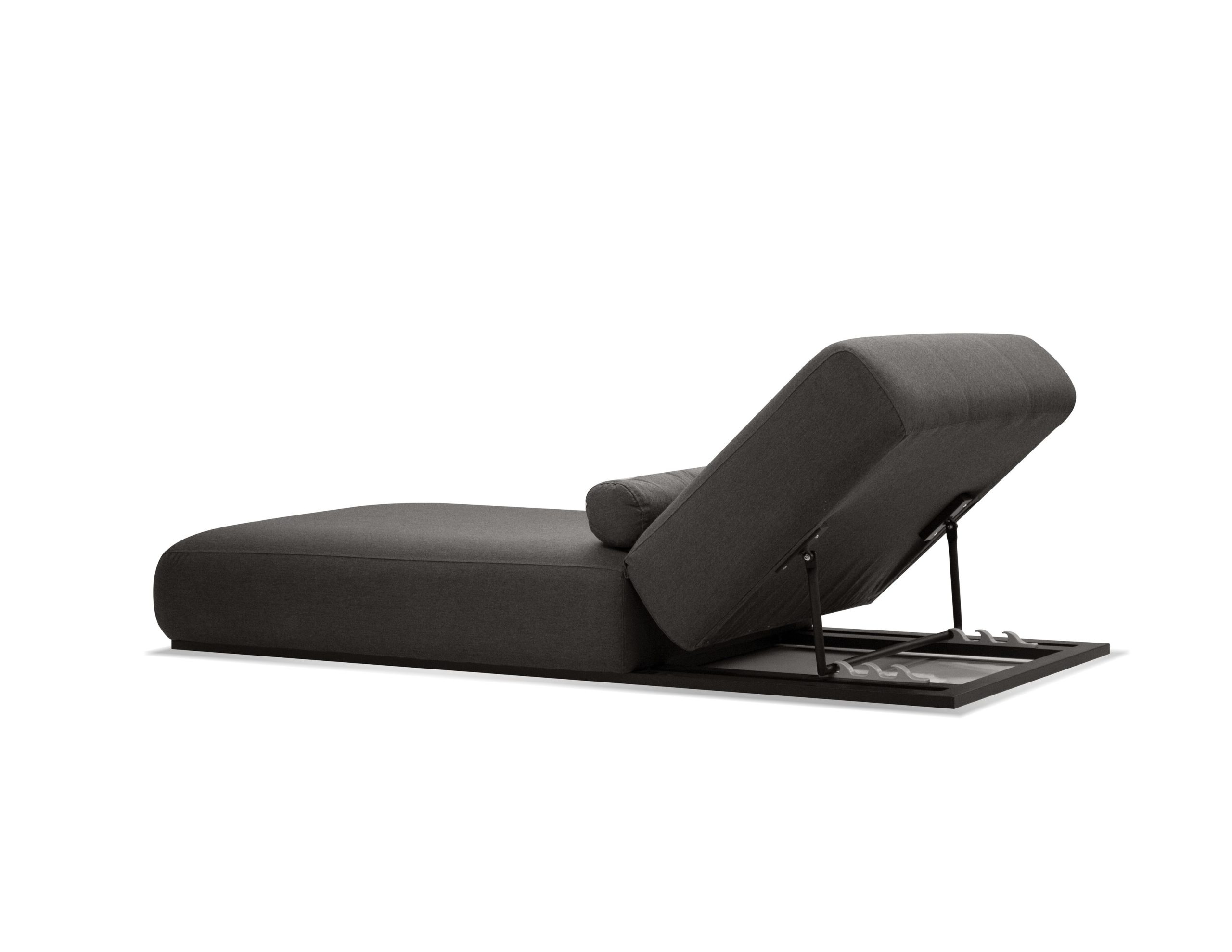 bondi charcoal sunbrella fabric black aluminum outdoor lounger chair